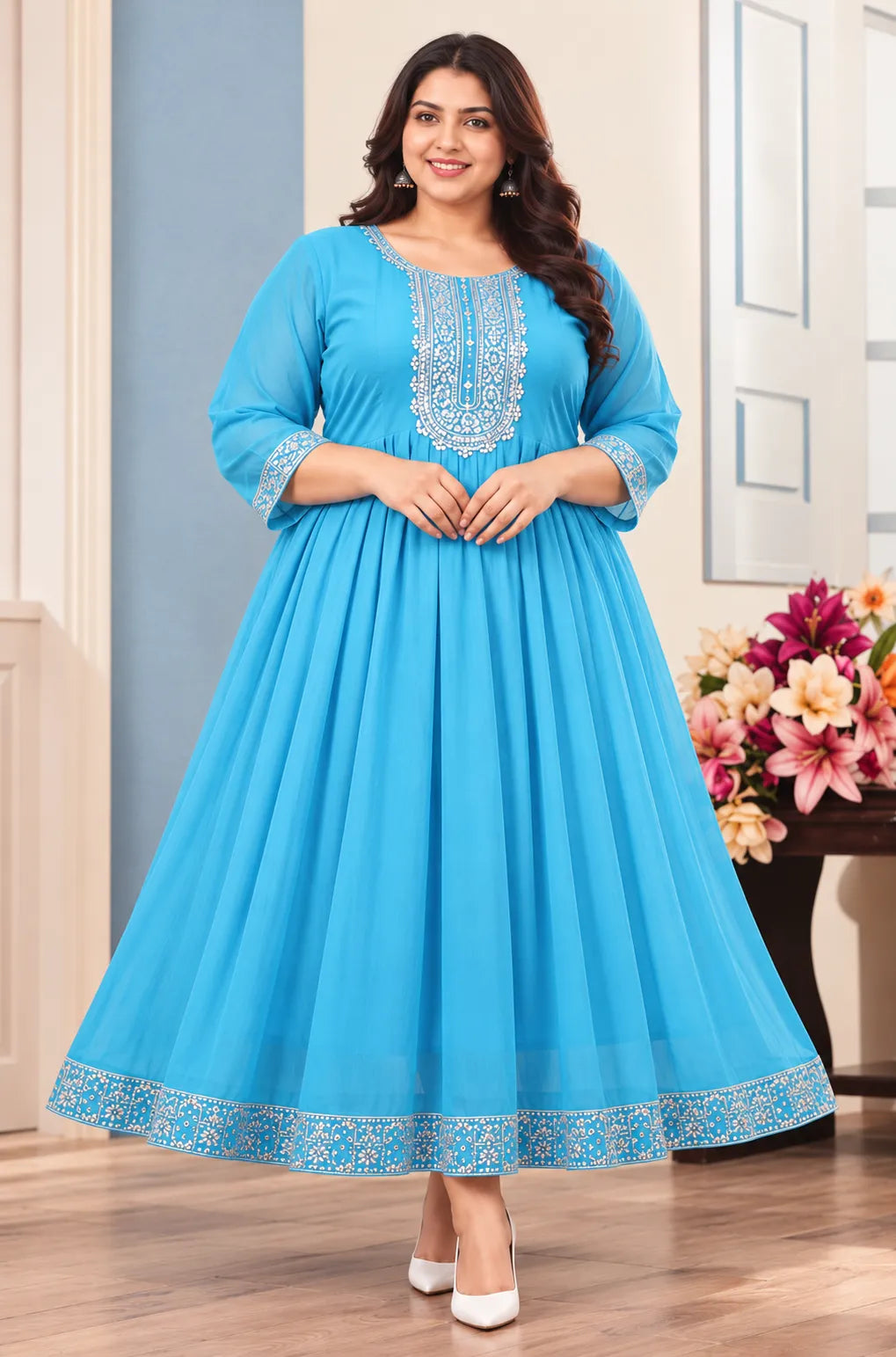 Plus Size Georgette Frock