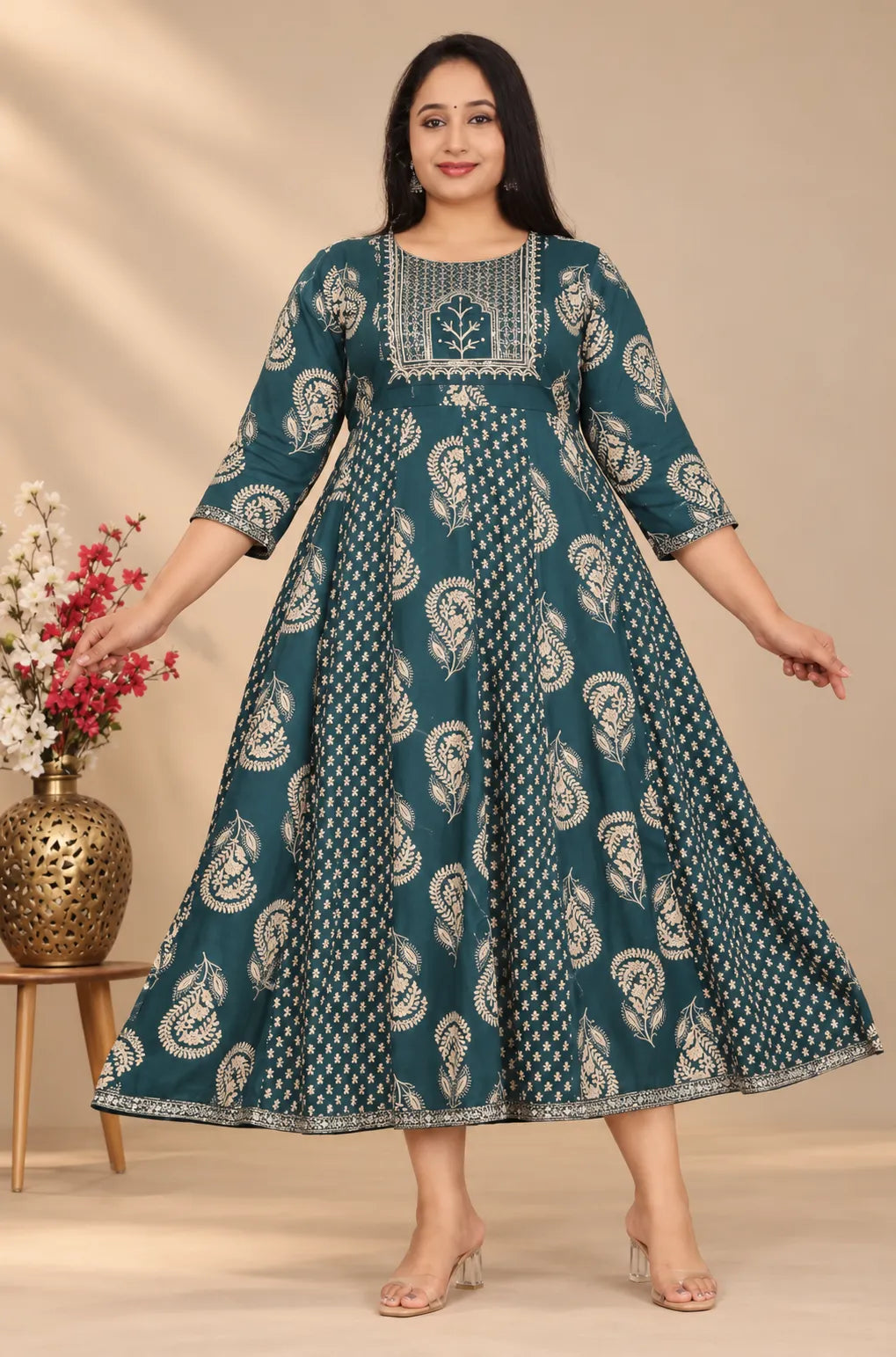Plus Size Sequence Pannel Cut Dual Cotton