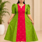 Plus Size Raw Silk Aline Scalap Design
