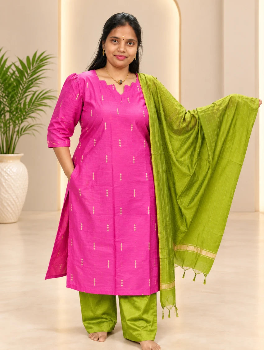 Plus Size RAW Silk 3pcs Set
