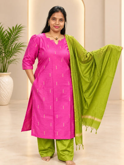 Plus Size RAW Silk 3pcs Set