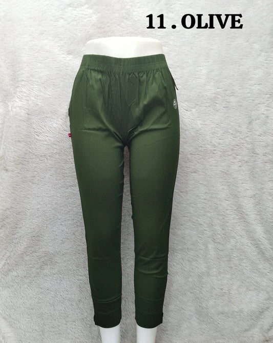 Straight Cotton Pant - Olive