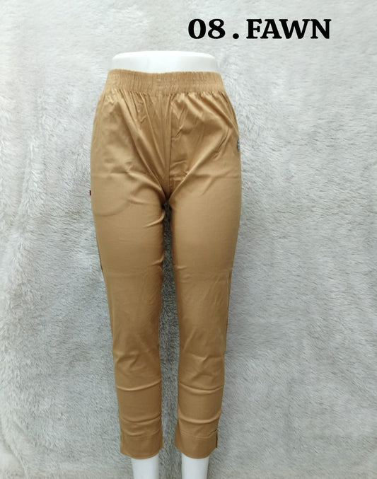Straight Cotton Pant - Fawn
