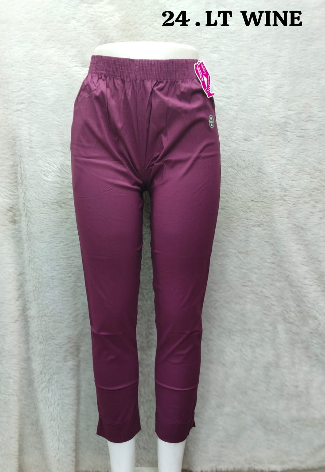 Straight Cotton Pant - Light Wine