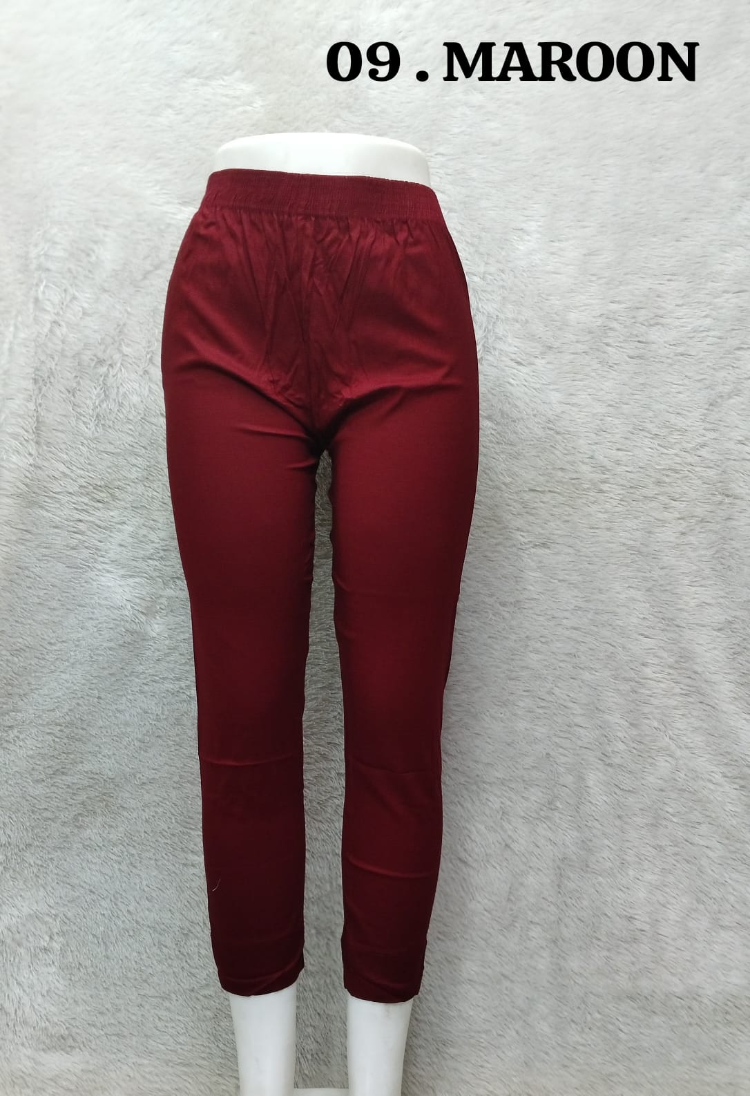 Straight Cotton Pant - Maroon