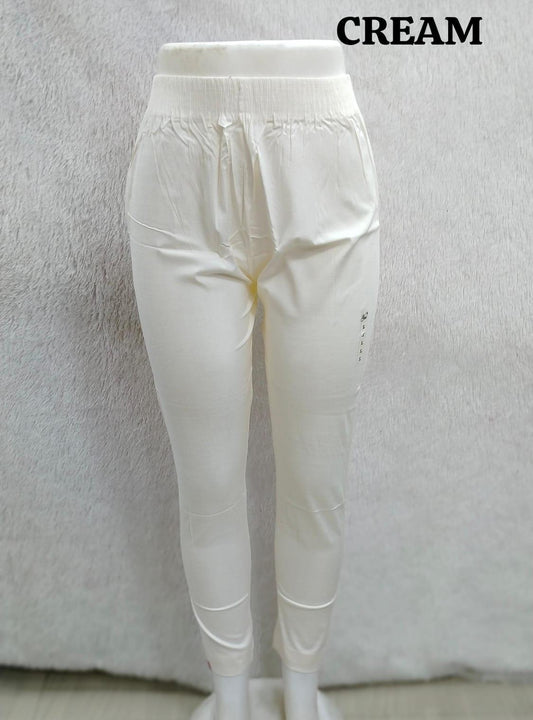 Straight Cotton Pant - Cream