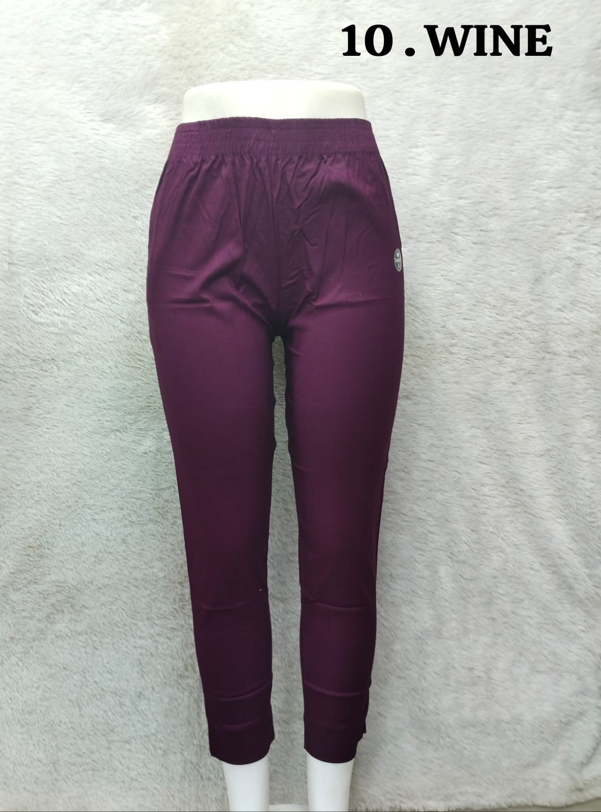 Straight Cotton Pant - Wine