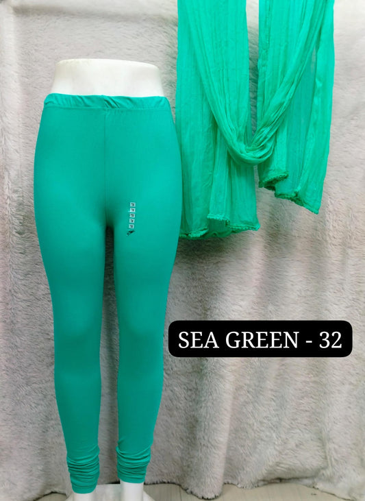 4 Way Leggings & Nazmin Dupatta - Sea Green