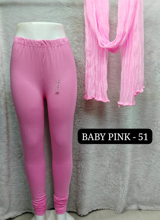 4 way Leggings & Nazmin Dupatta - Baby Pink