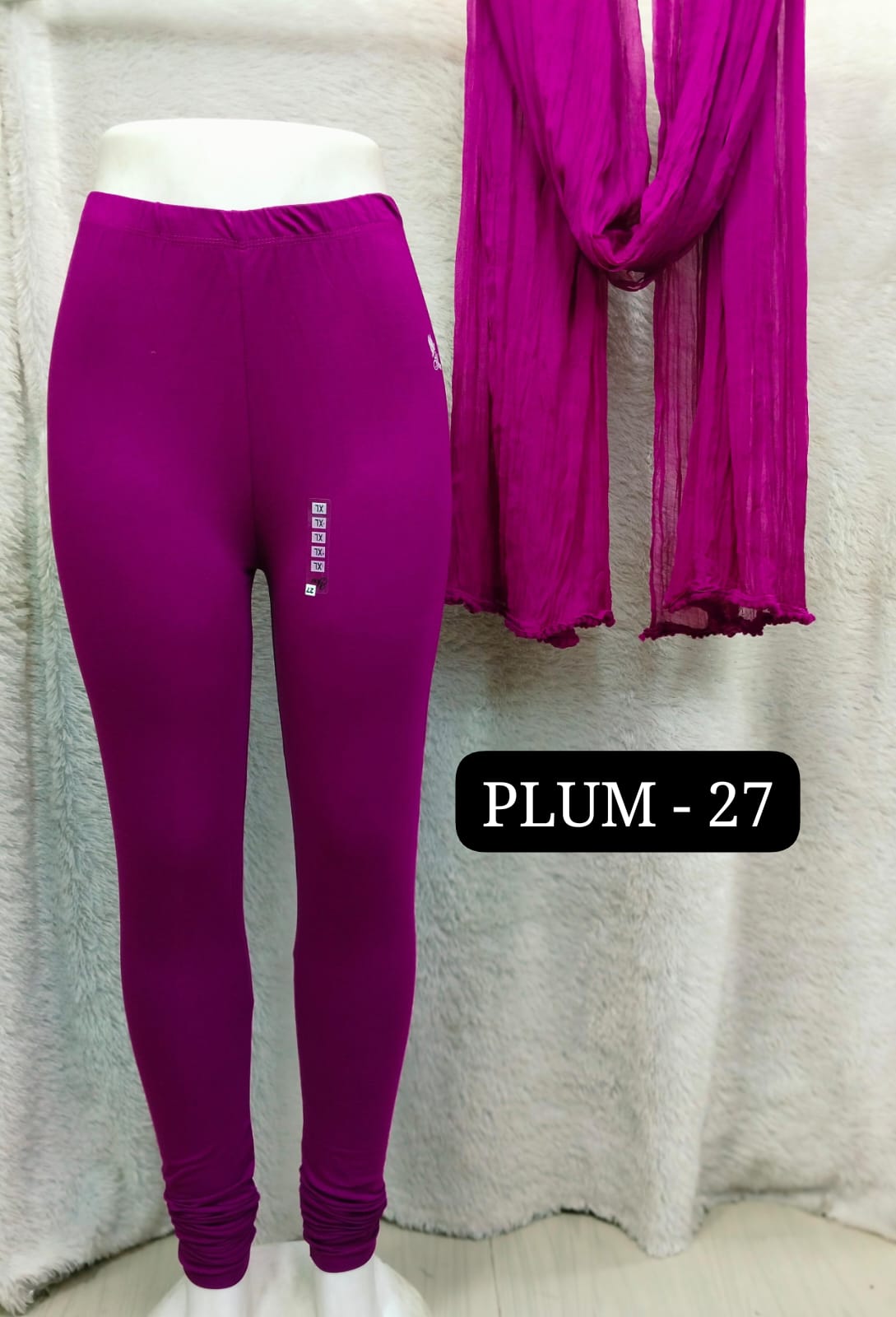 4 way Leggings & Nazmin Dupatta - Plum