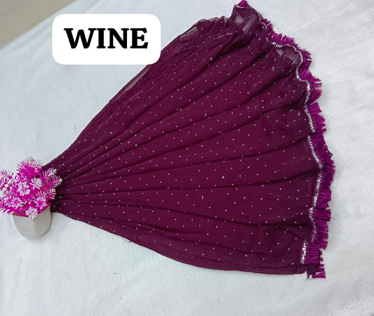 Fancy Fabric Dupatta - Wine