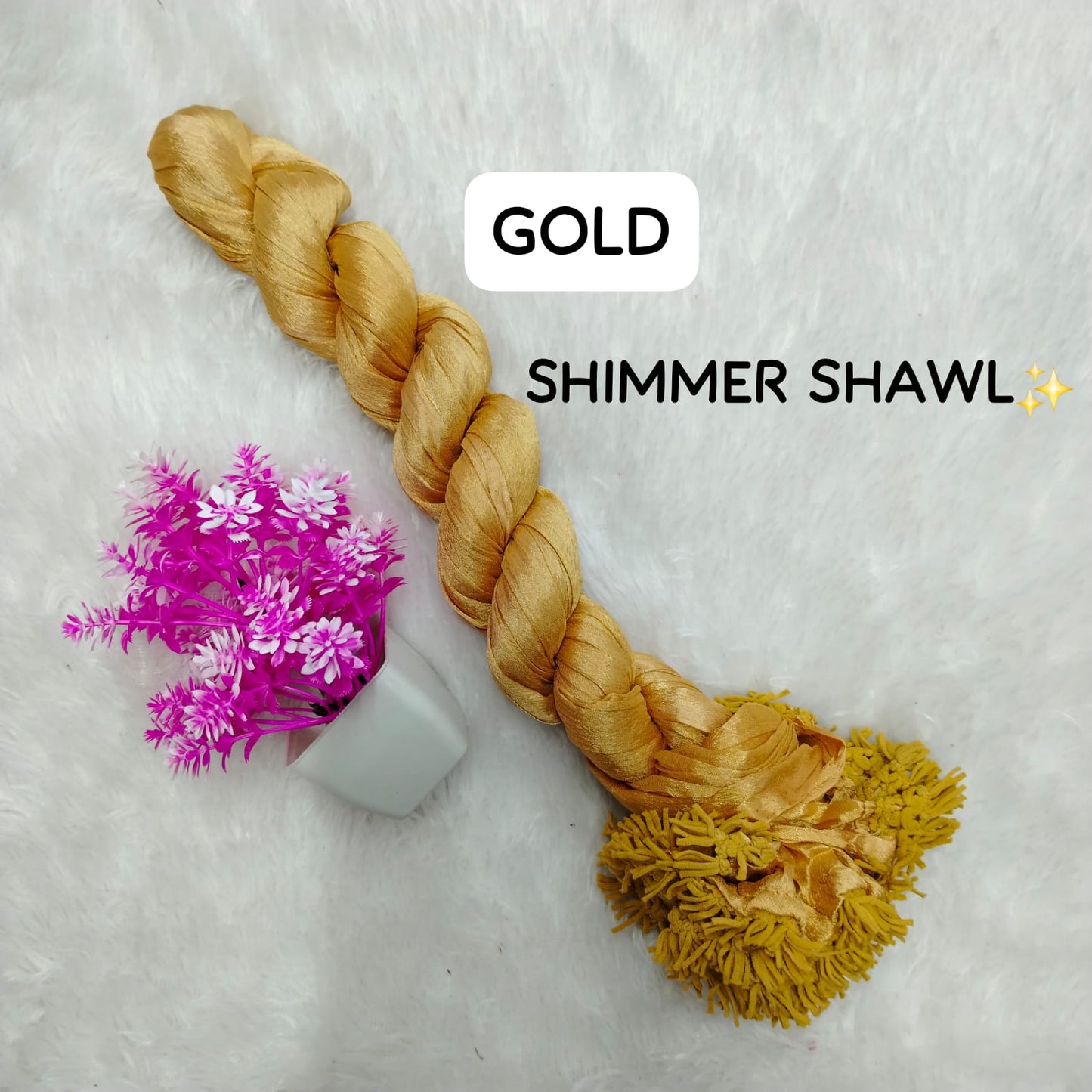 Heavy Quality Shimmer Dupatta - Gold