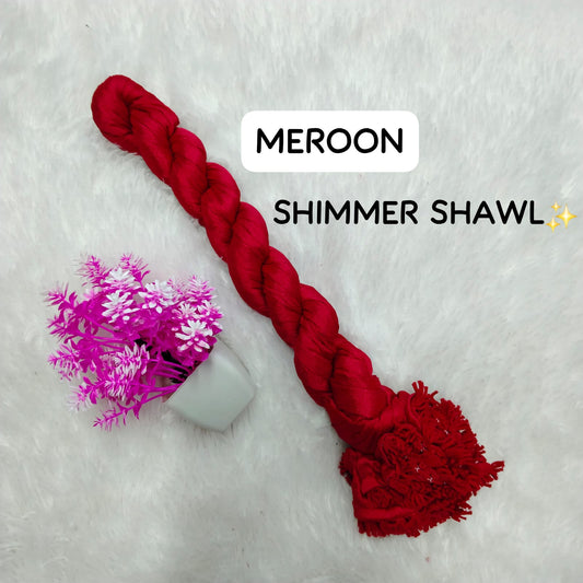 Heavy Quality Shimmer Dupatta - Meroon