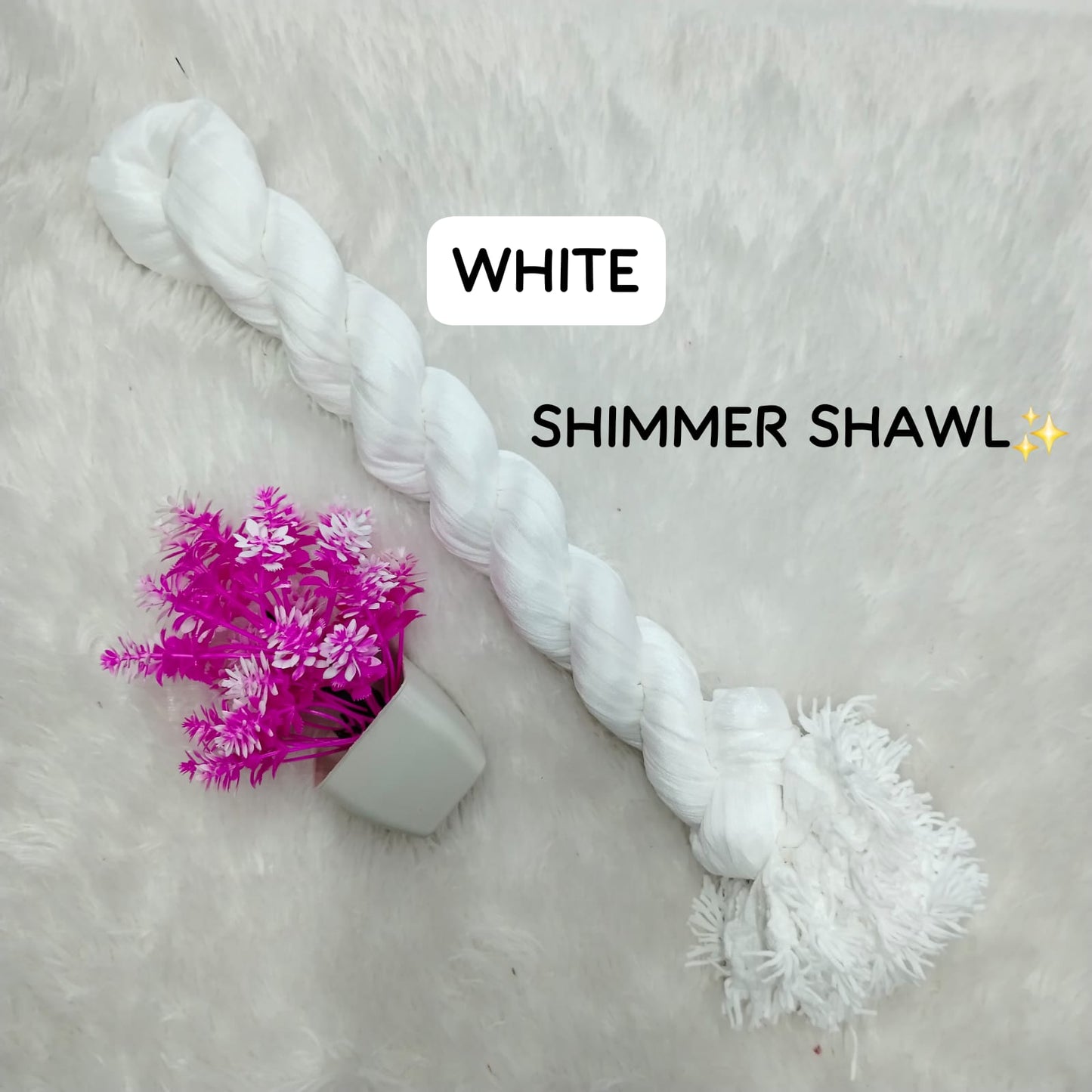 Heavy Quality Shimmer Dupatta - White