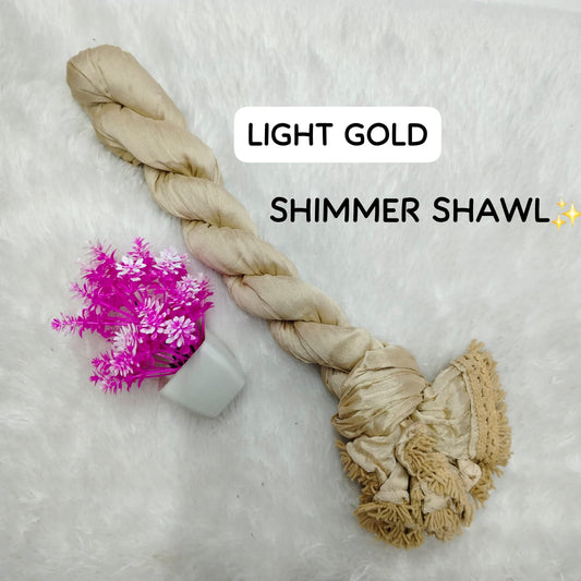 Heavy Quality Shimmer Dupatta - Light Gold