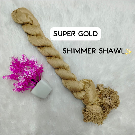 Heavy Quality Shimmer Dupatta -  Super Gold