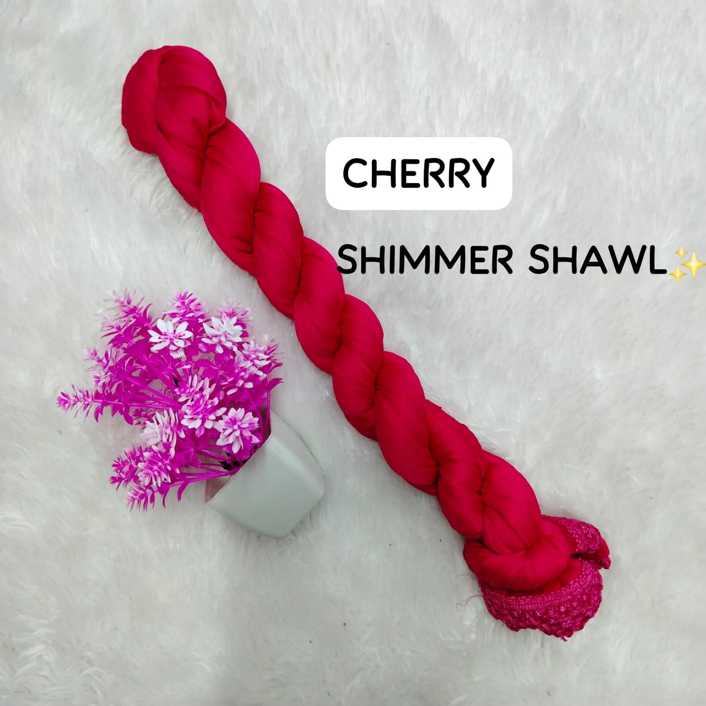 Heavy Quality Shimmer Dupatta -  Cherry