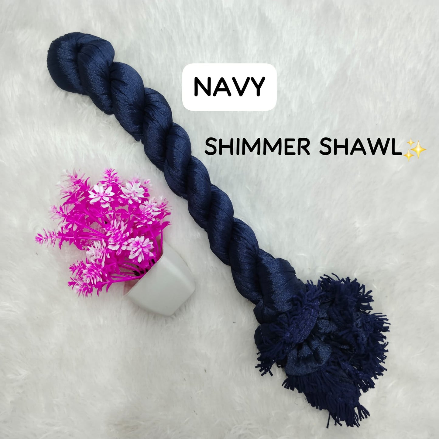 Heavy Quality Shimmer Dupatta -  Navy