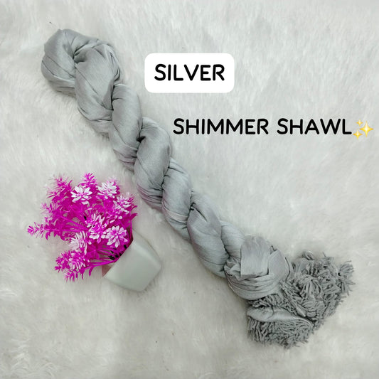 Heavy Quality Shimmer Shawl - Silver