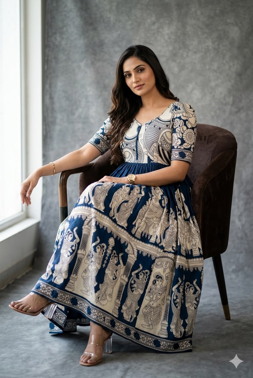 Kalamkari Frock - Ramer Green