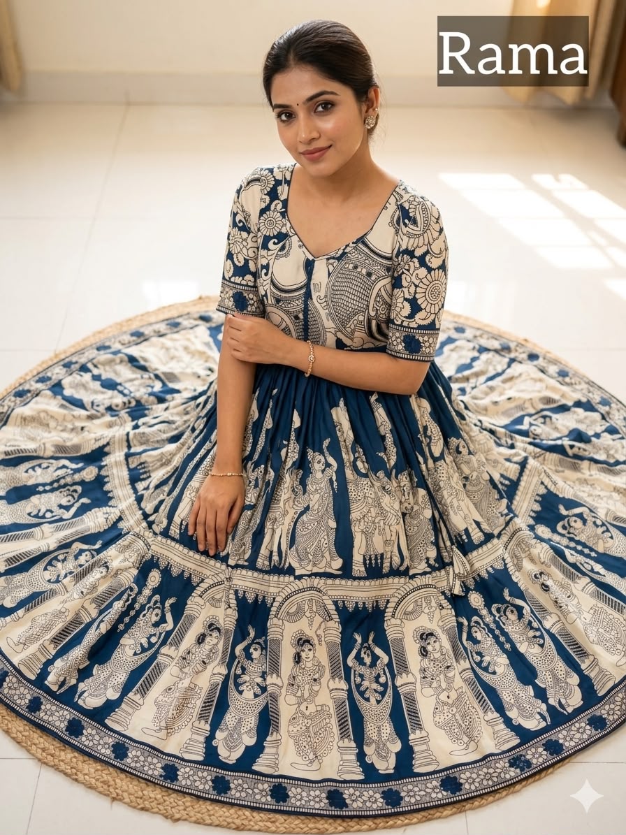 Kalamkari Frock - Ramer Green
