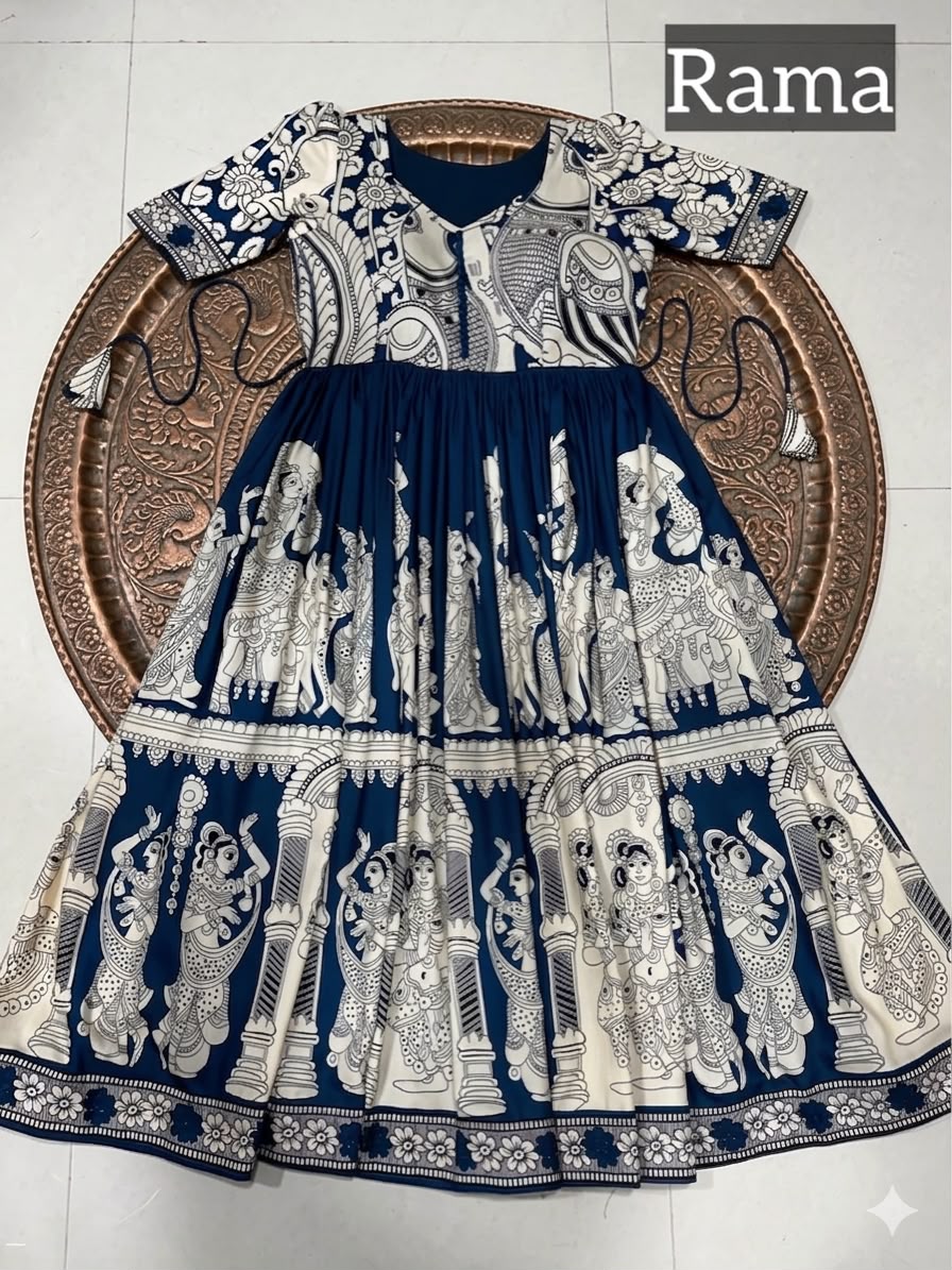 Kalamkari Frock - Ramer Green