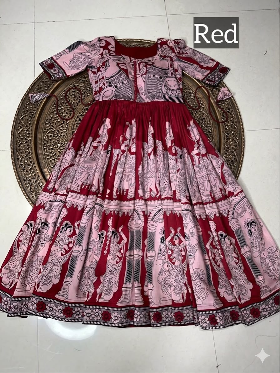 Kalamkari Frock - Red