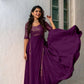 Plus Size Heavy Faux Georgette With Embroidery With Sequence Work