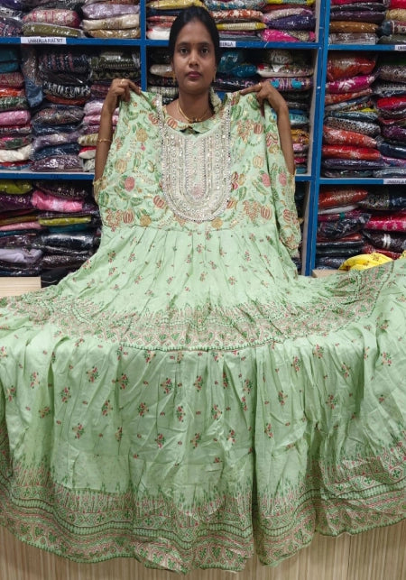 Malmal Cotton Layer Cut Anarkali