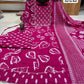 Big Size Pure Cotton Kurti Pent Duppata Set - Mejantha Pink  - SSBO3