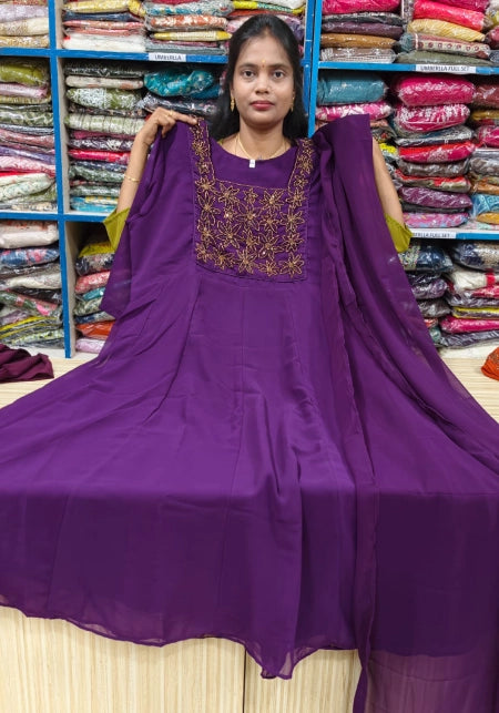 Aari Work Panel Cut Anarkali