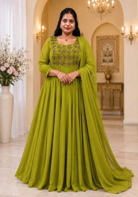Aari Work Panel Cut Anarkali