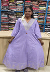 Jaipur Cotton lavander Panel Cut Anarkali