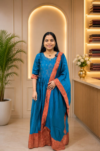 Cotton Umbrella Top With Dupatta