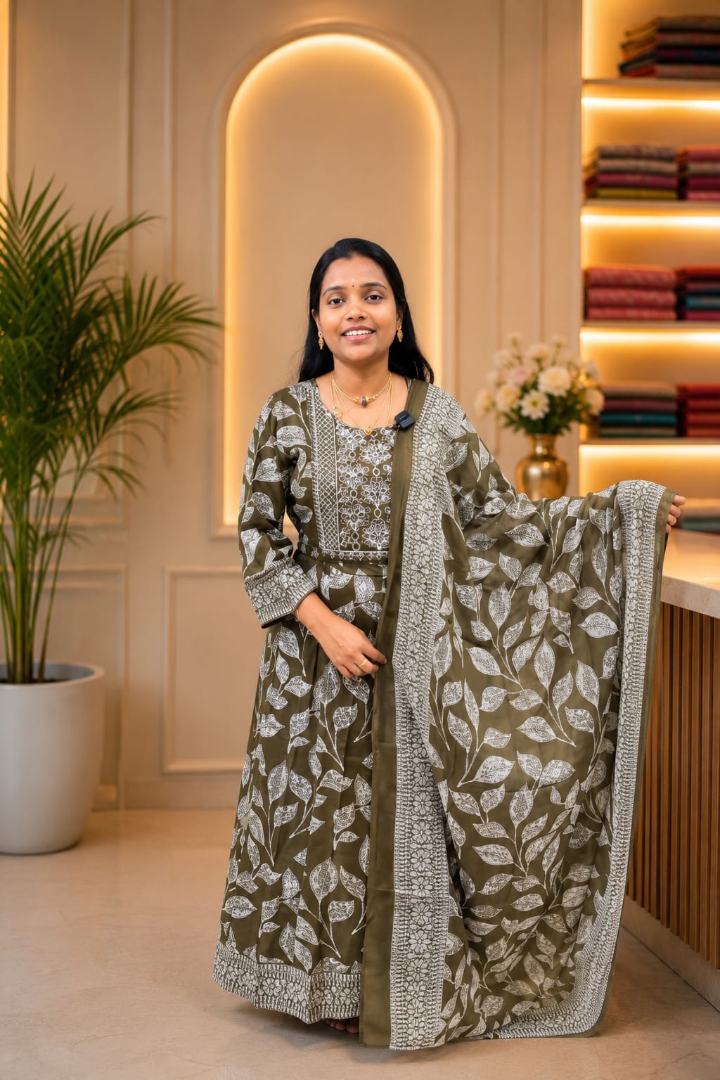 Cotton Umbrella Top With Dupatta