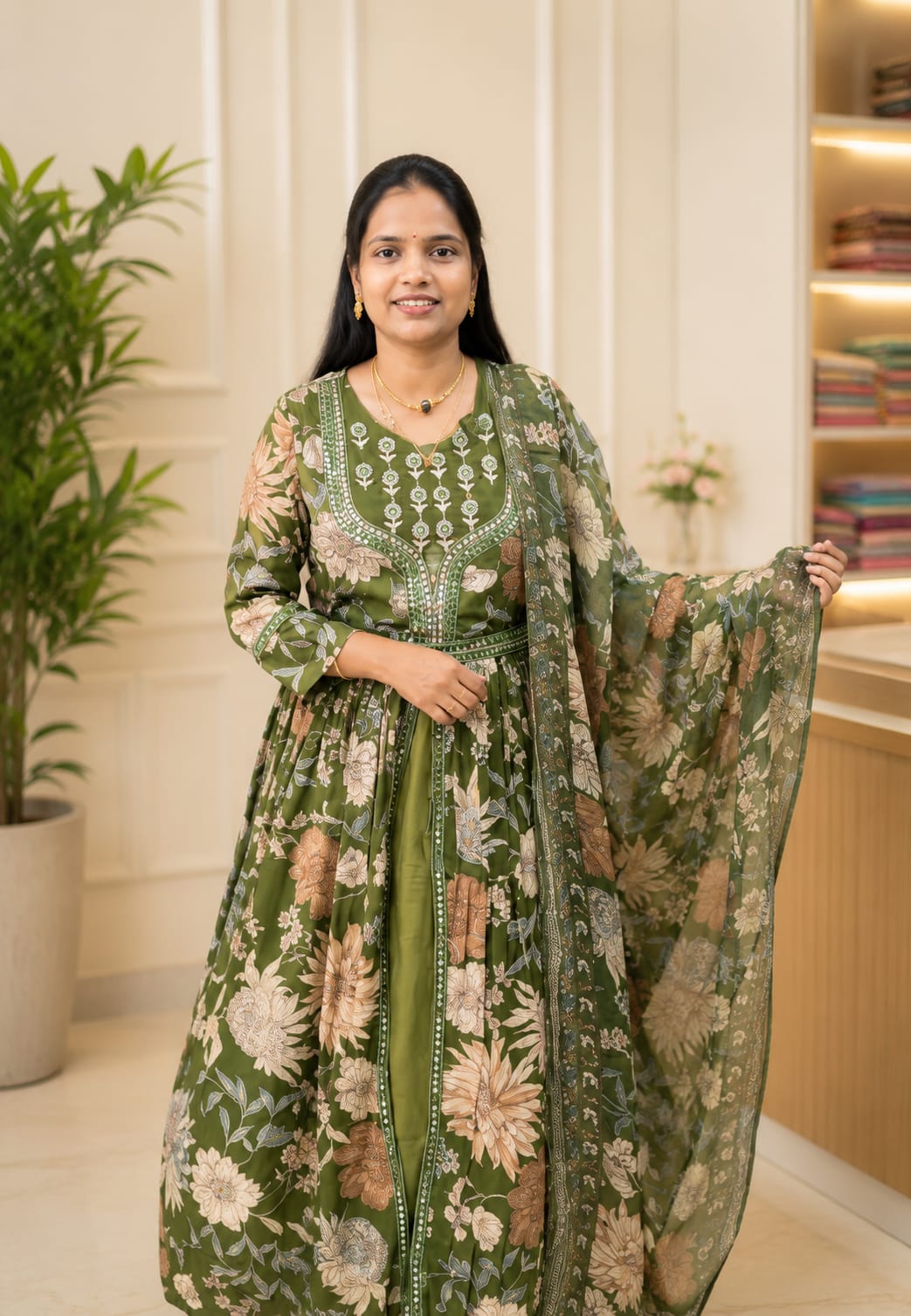 Cotton Umbrella Top With Dupatta