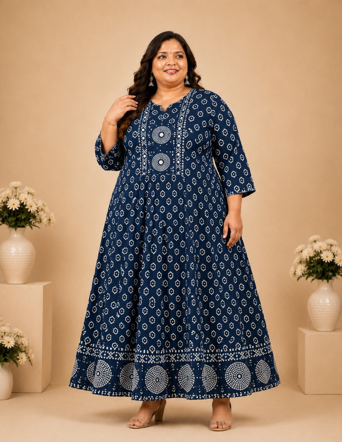 Plus Size Heavy Rayon Mirror Umbrella