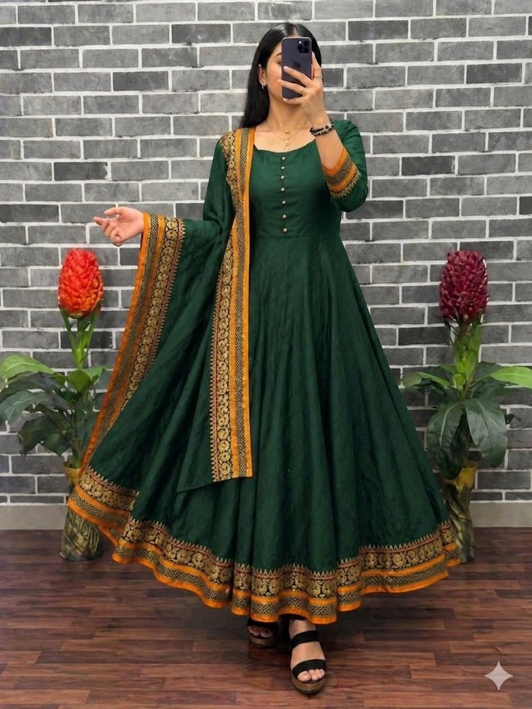 Vizhitra Anarkali With Dupatta