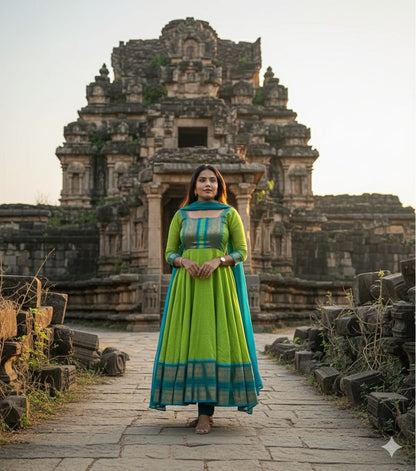 Plus Size Pattu Anarkali