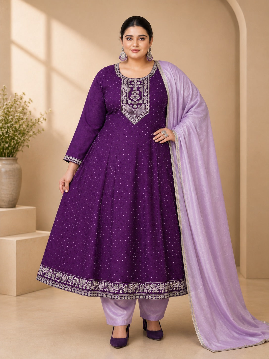 Plus Size Kali Model Vizhitra Silk