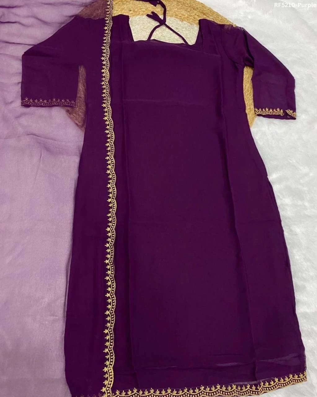 Georget Side Open Tops And Dupatta