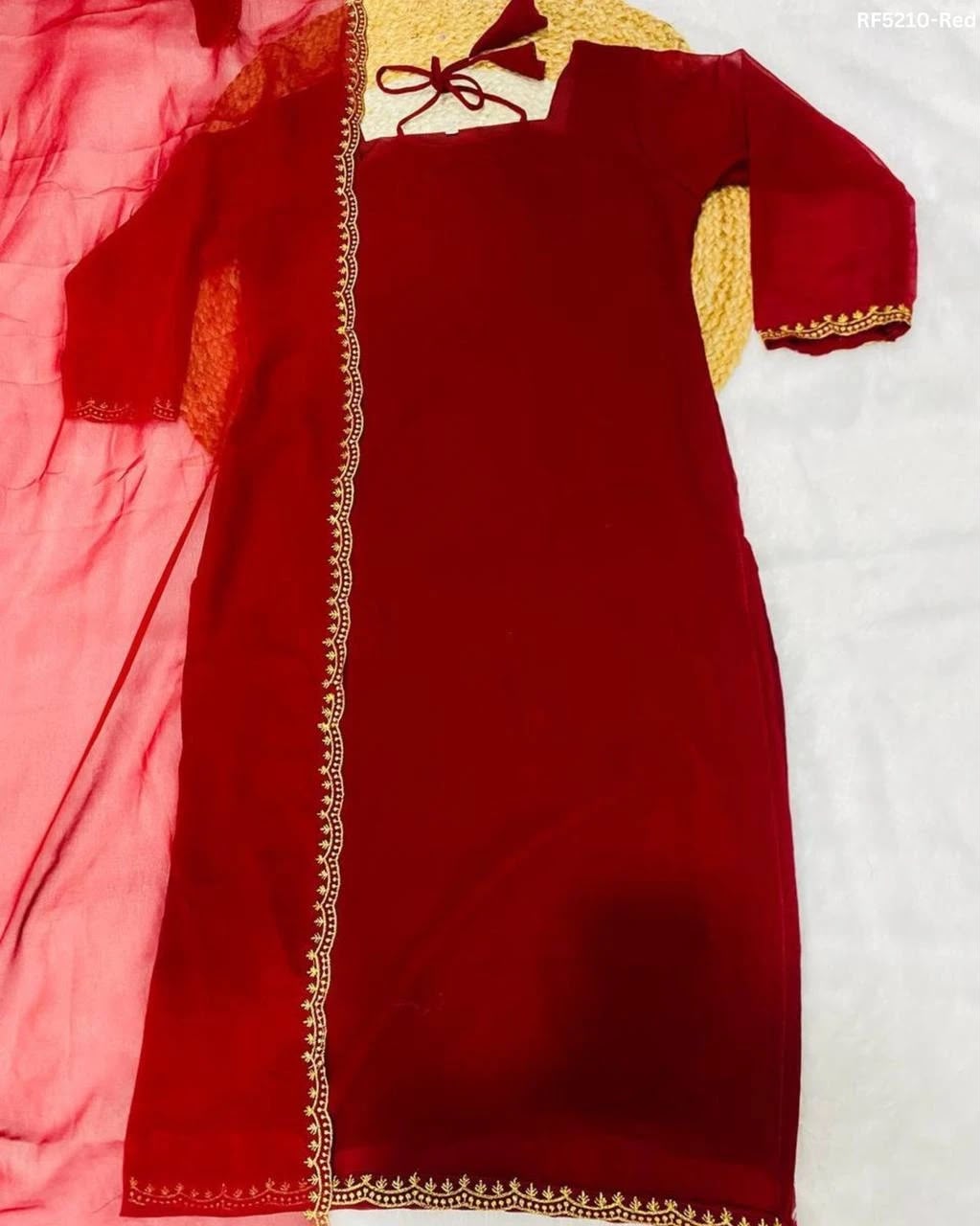 Georget Side Open Tops And Dupatta