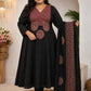 Plus Size Dhabu Cotton Aline 3pcs Set Mirror Work
