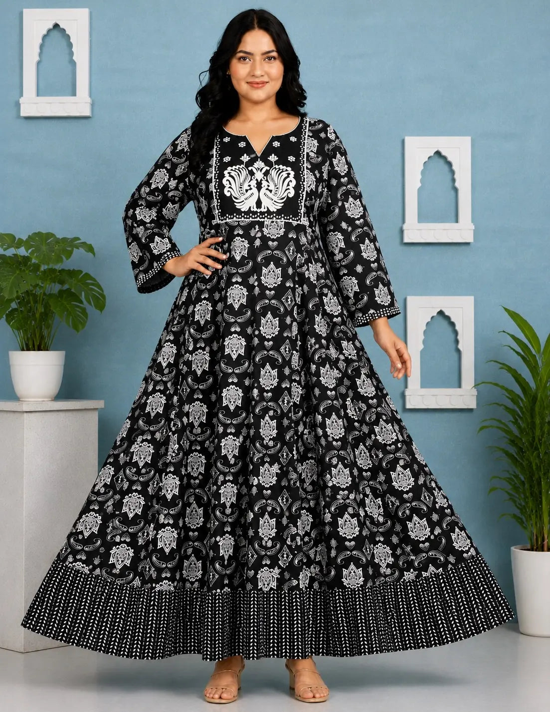 Plus Size Jaipur Umbrella Patch Work - Cotton Fabric