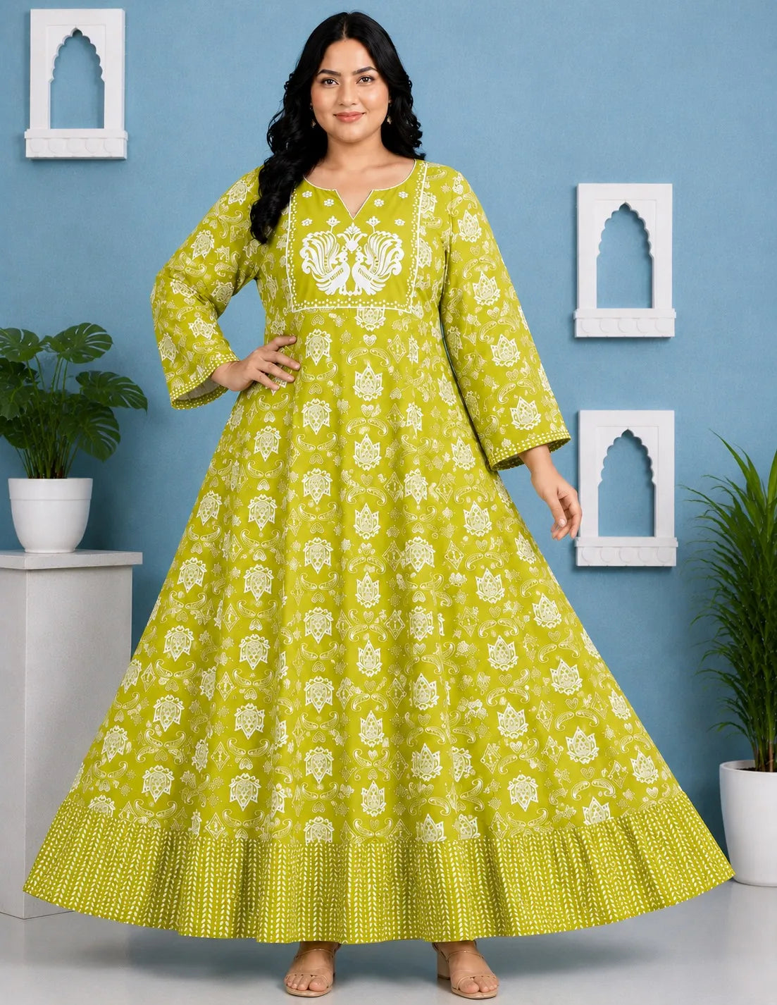 Plus Size Jaipur Umbrella Patch Work - Cotton Fabric