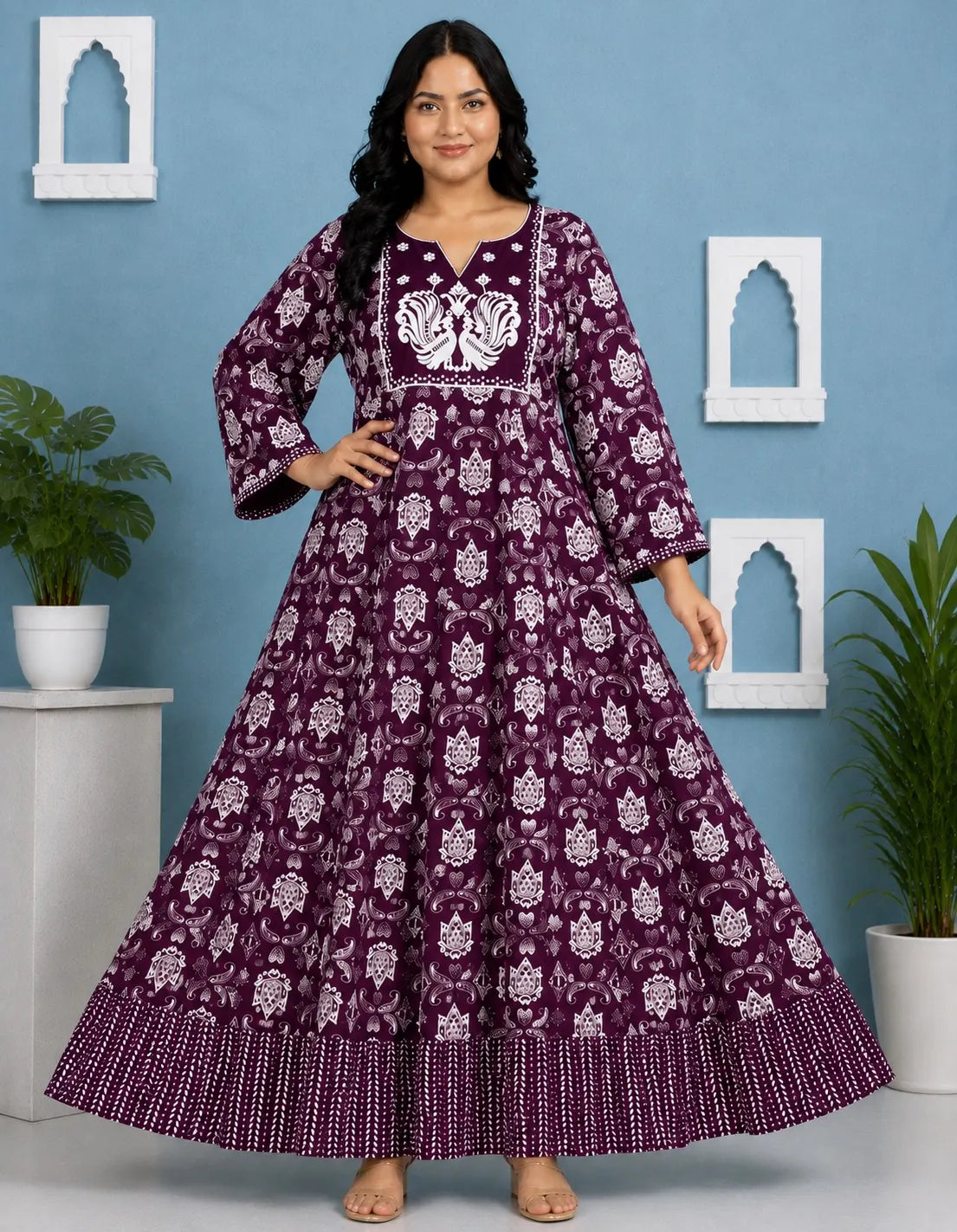 Plus Size Jaipur Umbrella Patch Work - Cotton Fabric