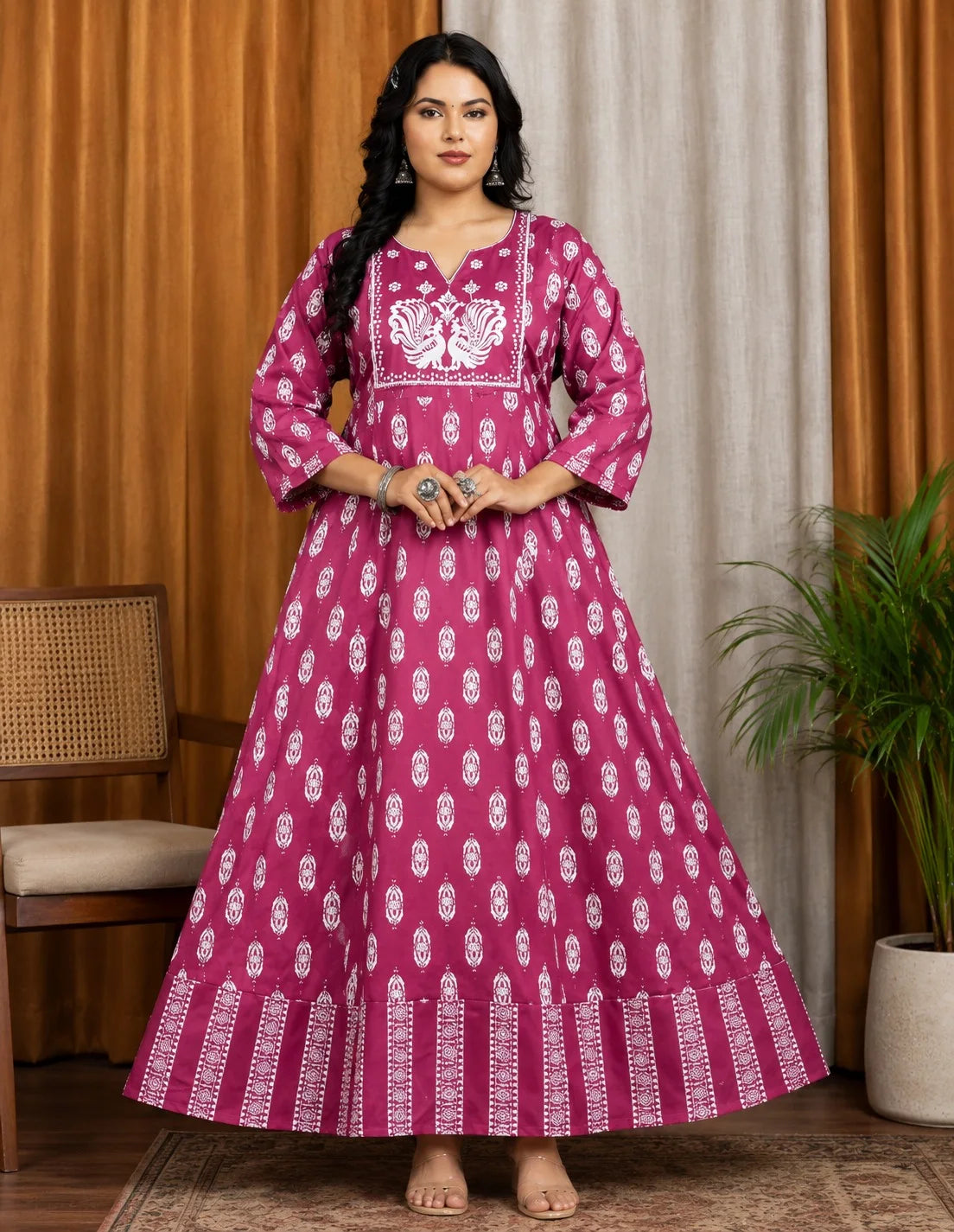 Plus Size Jaipur Umbrella Patch Work