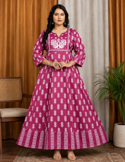 Plus Size Jaipur Umbrella Patch Work