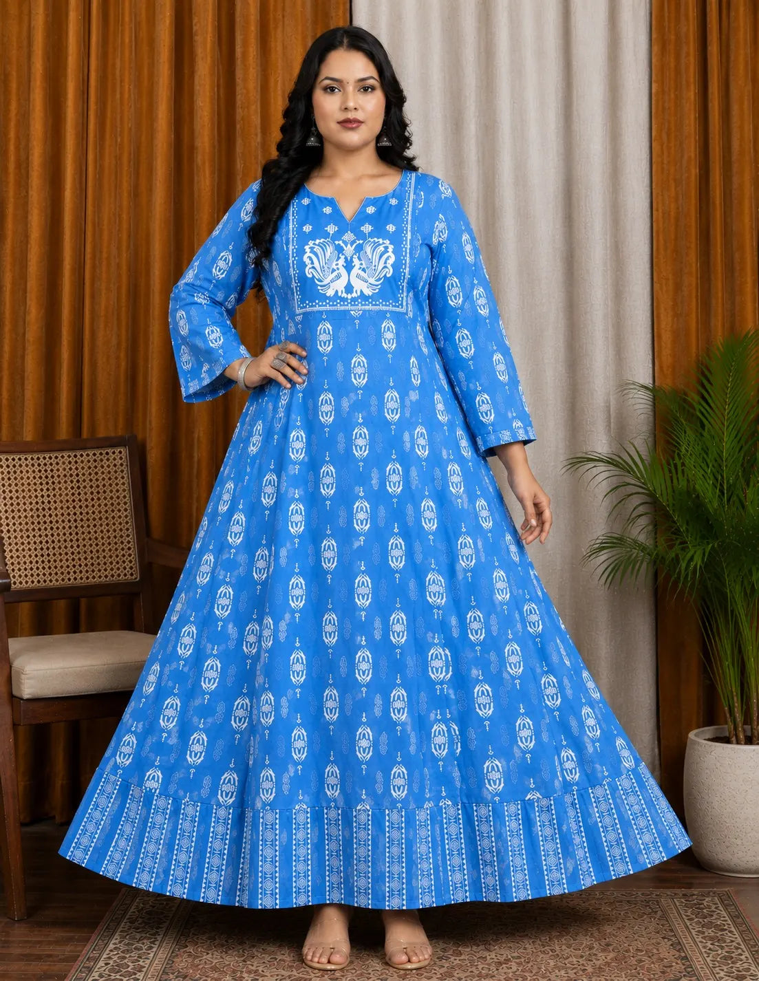 Plus Size Jaipur Umbrella Patch Work