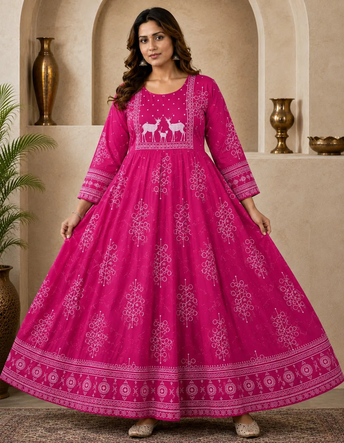 Plus Size Premium Jaipur Umbrella Patch Work